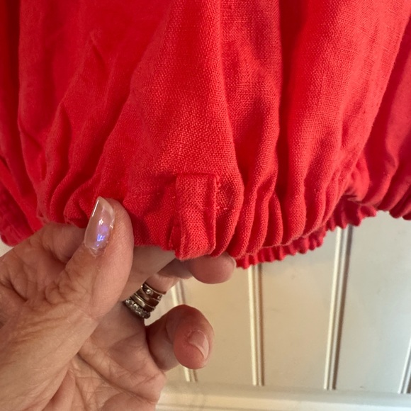 Athleta Playa TieCoral 100% Linen Blouse 3X, NWT - Picture 8 of 10